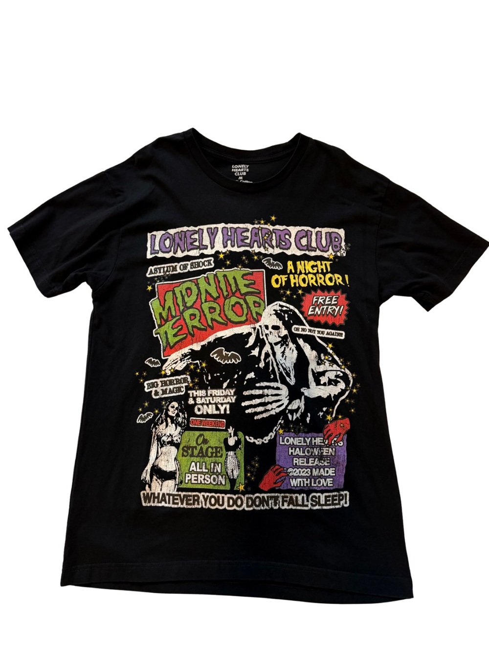Lonely Hearts Club Midnite Terror Graphic Tee | Black | Halloween Horror